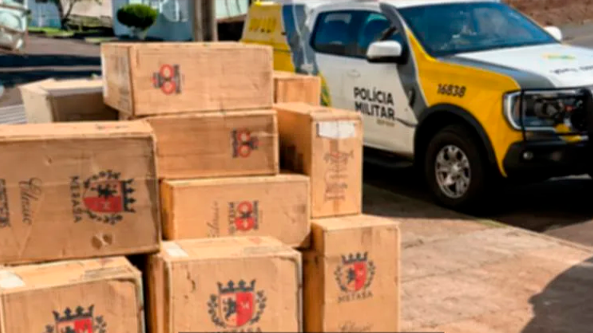 ROTAM apreende mais de 1,6 mil pacotes de cigarros e munições em Ivaiporã