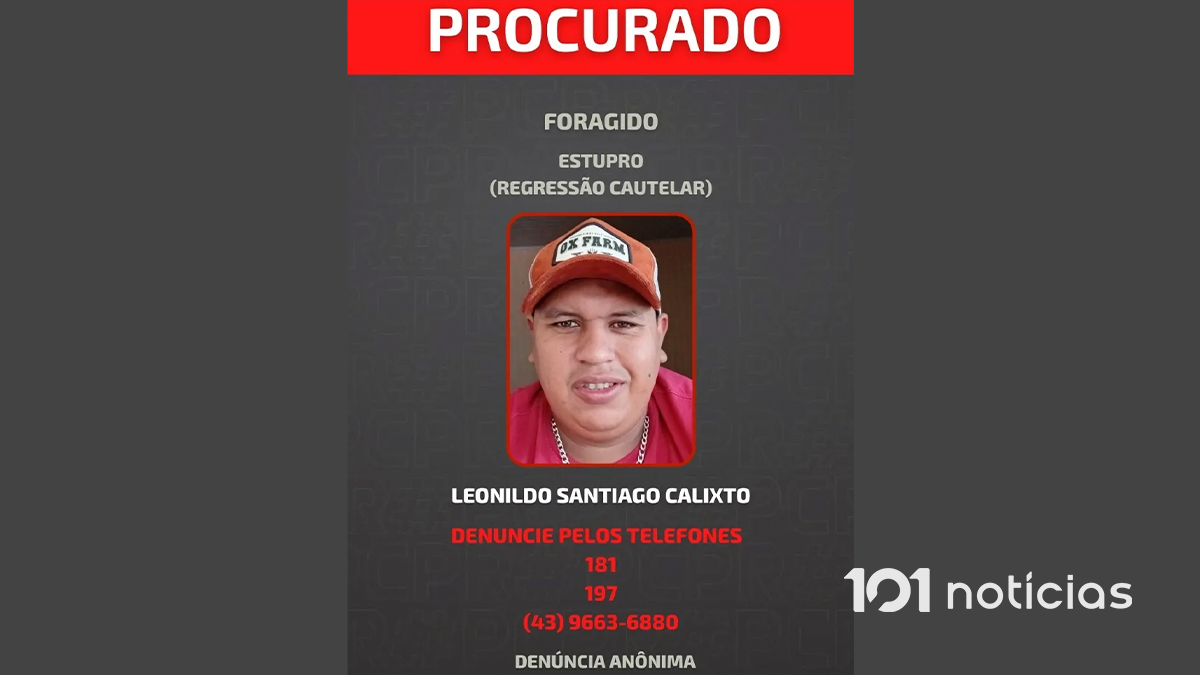 Polícia Civil de Cândido de Abreu segue na busca de condenado por estupro que burlou tornozeleira