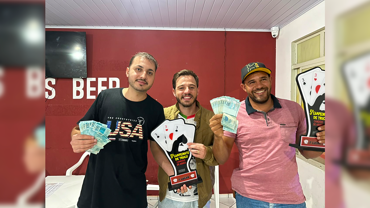 Edilson e Matheus são os grandes campeões do 5º Campeonato de Truco de Cândido de Abreu