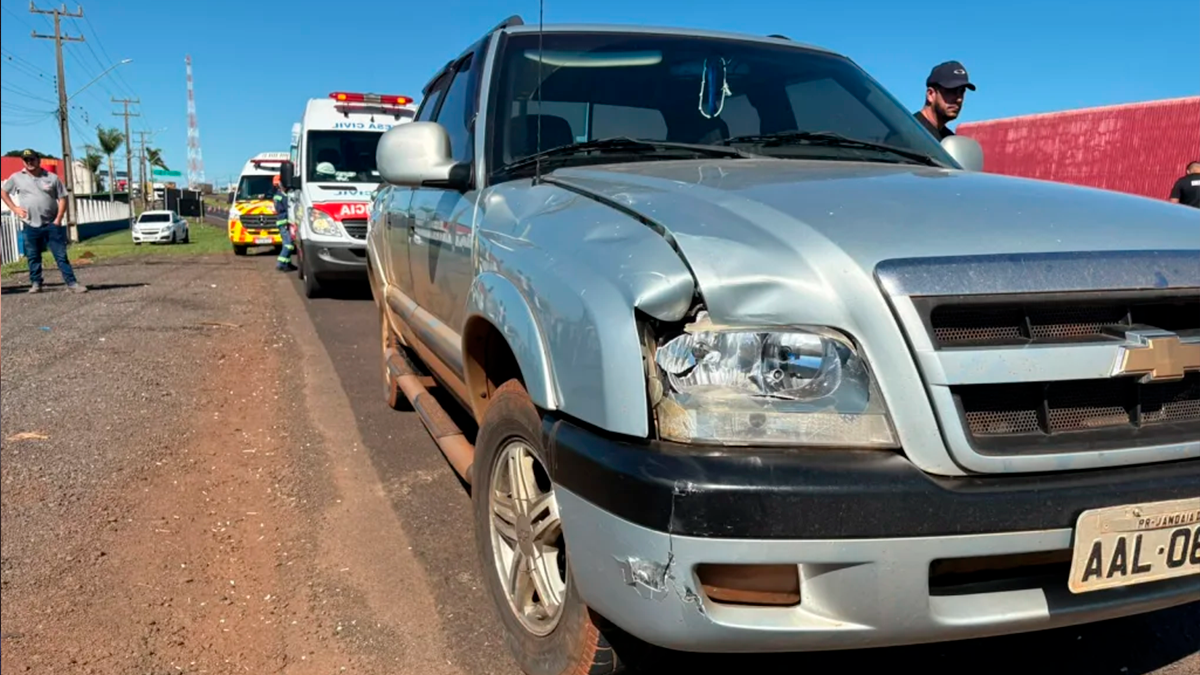 Idoso é atropelado por caminhonete na rodovia em Jandaia do Sul e helicóptero do Samu é mobilizado