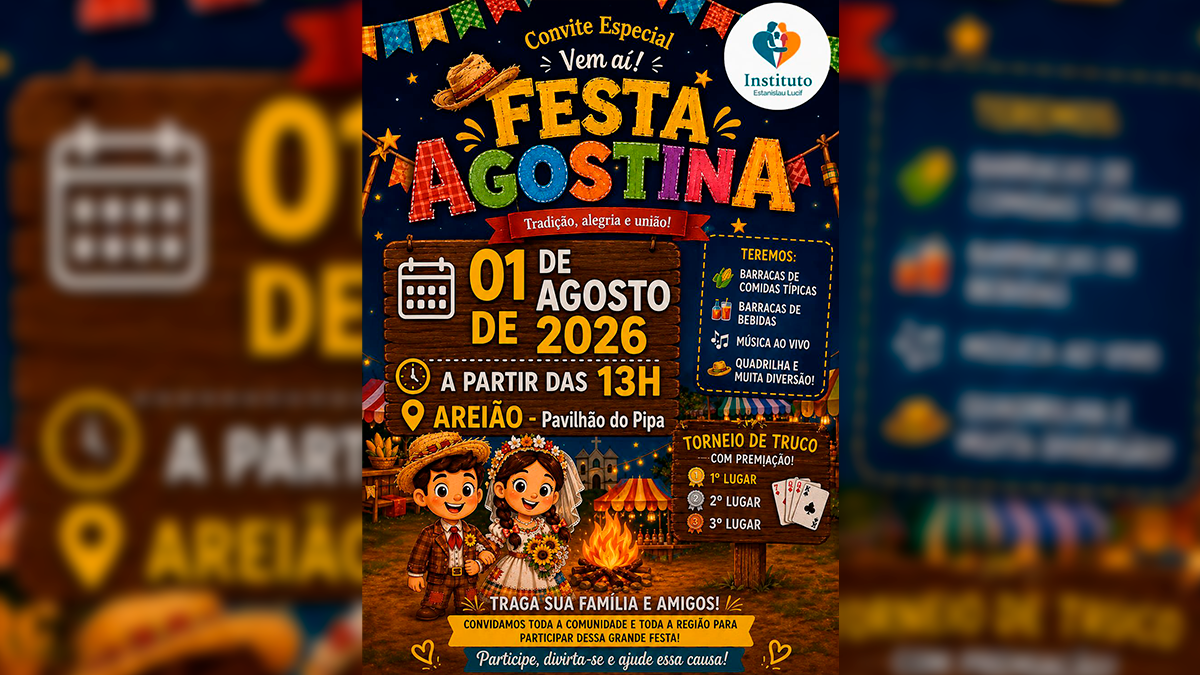 Instituto Estanislau Lucif promove Festa Agostina no Pavilhão do Pipa