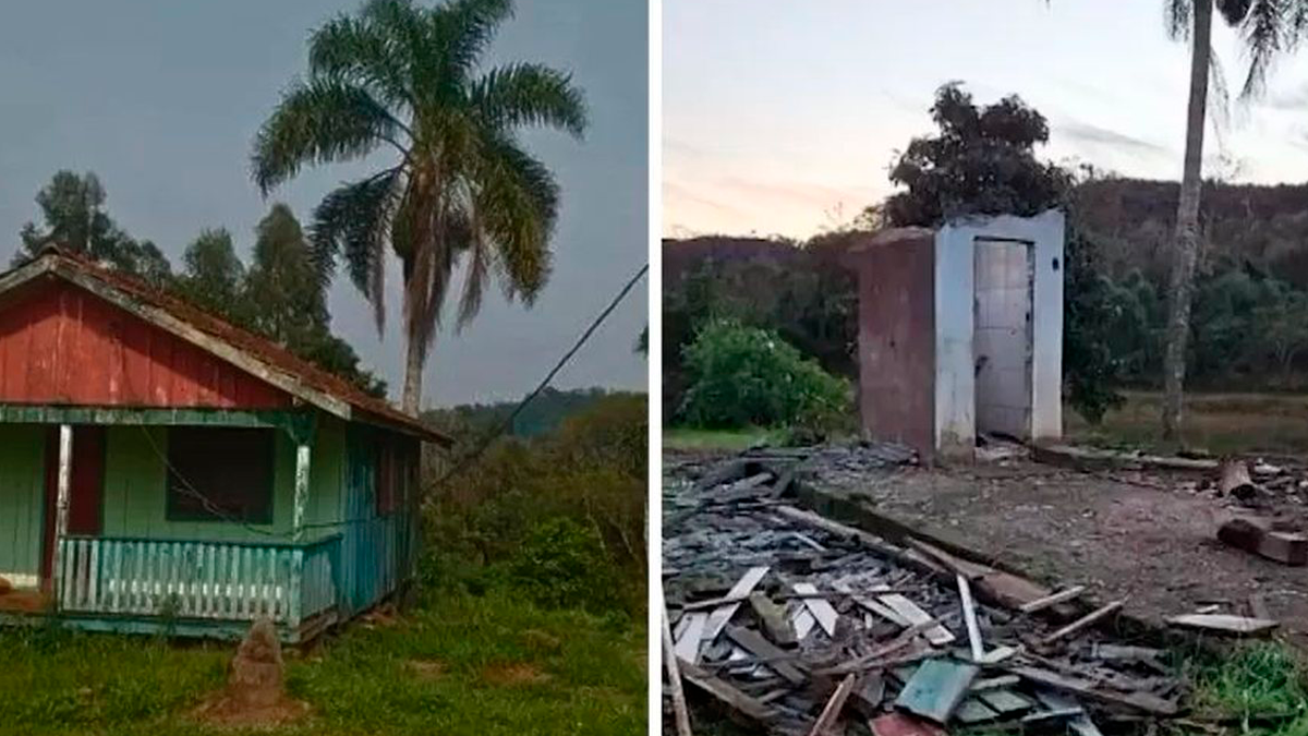 Ladrões desmontam casa de madeira e levam até porta de banheiro
