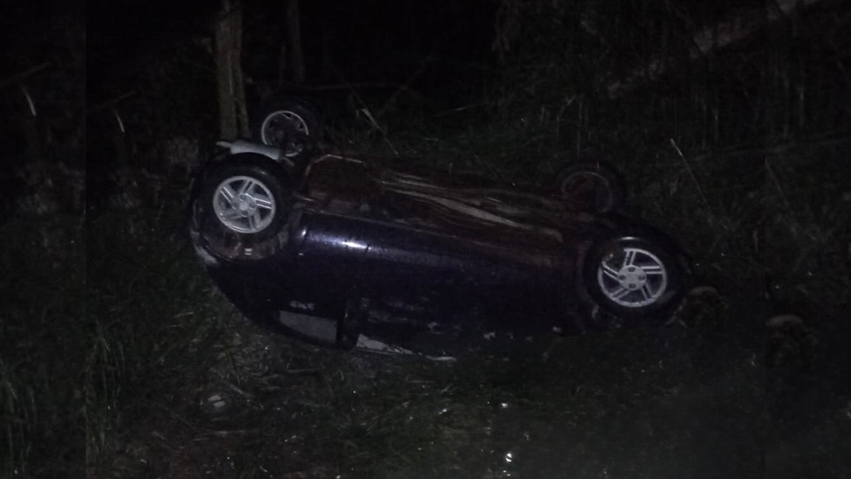 Capotamento na PR-466 deixa jovem de Jardim Alegre ferida em Manoel Ribas